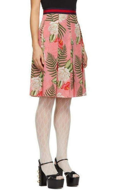 Gucci Pink Floral Pleated Mini Skirt - Runway Catalog