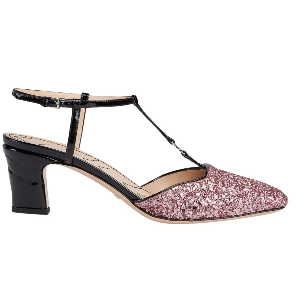 Gucci Pink Glitter Slingback Double G Pumps 55mm - Runway Catalog