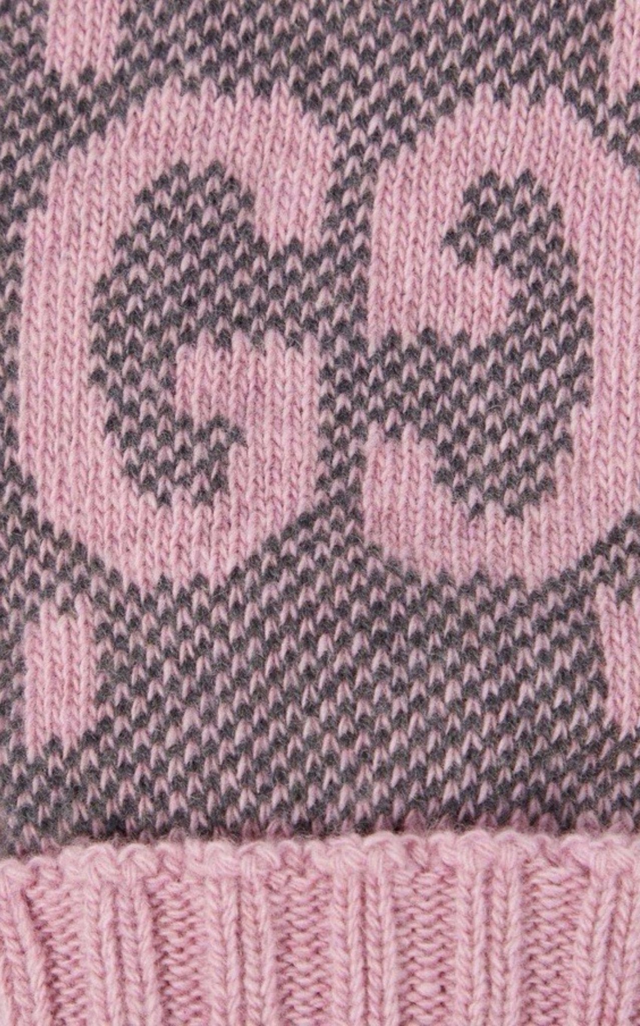 Gucci GG Cashmere Fingerless Gloves Pink Grey