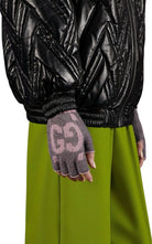 Gucci Pink & Grey Cashmere GG Fingerless Gloves - Runway Catalog