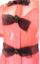 Gucci Pink Swan Print Dress with Bows on the Front - Runway Catalog