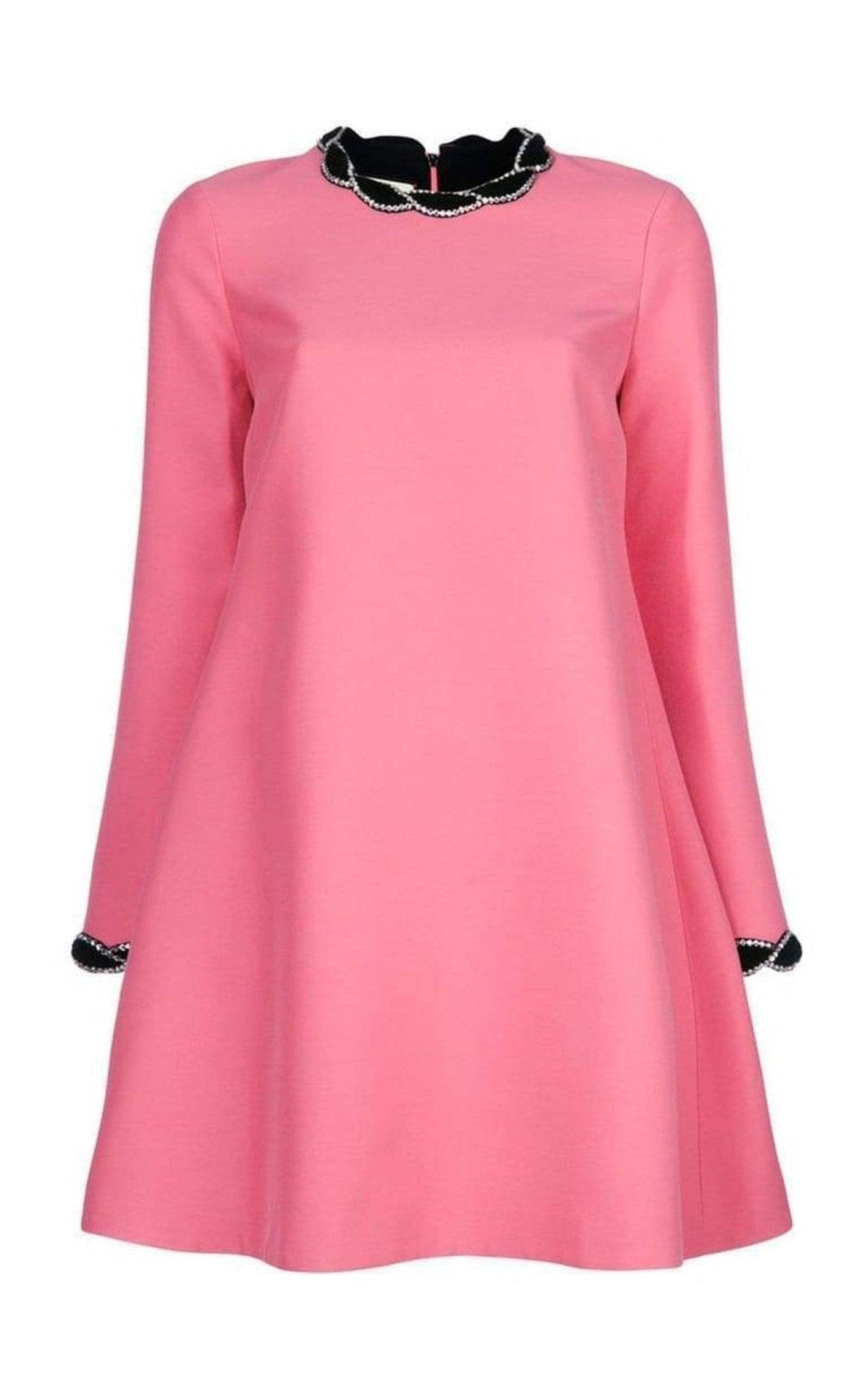 Gucci Pink Velvet Trim Dress - Runway Catalog