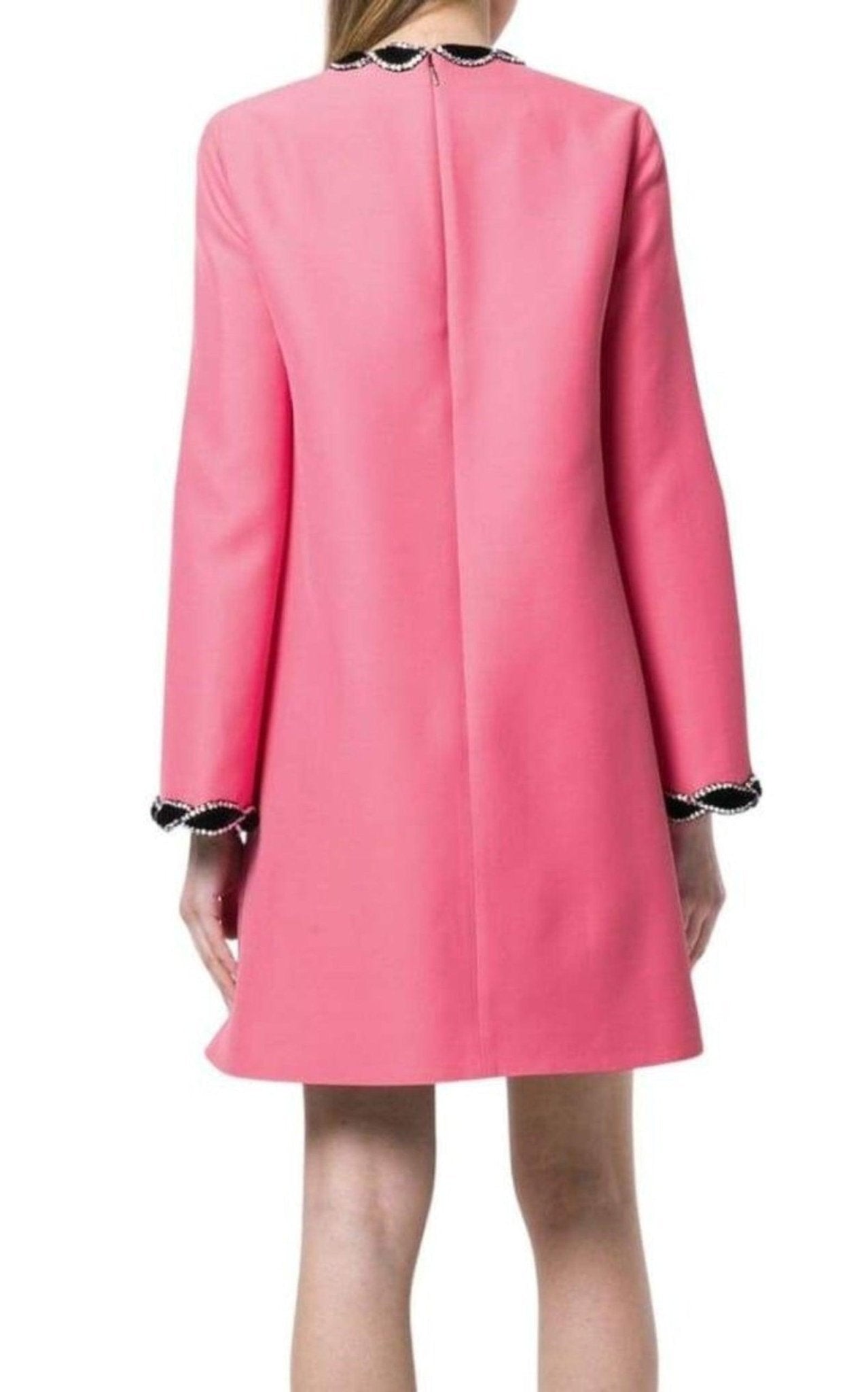 Gucci Pink Velvet Trim Dress - Runway Catalog