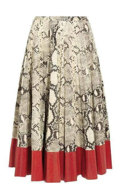Gucci Pleated Snake - Effect Leather Skirt - Runway Catalog