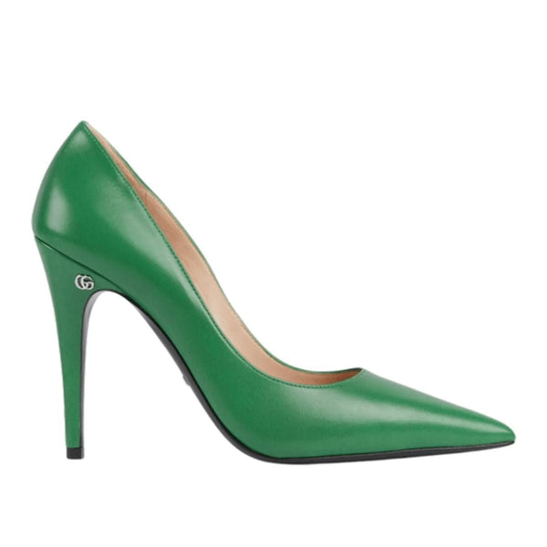 専用GUCCI オリーブグリーン レザー ウェッジヒールブーティ37h gucci-pointed-toe-105mm-green-