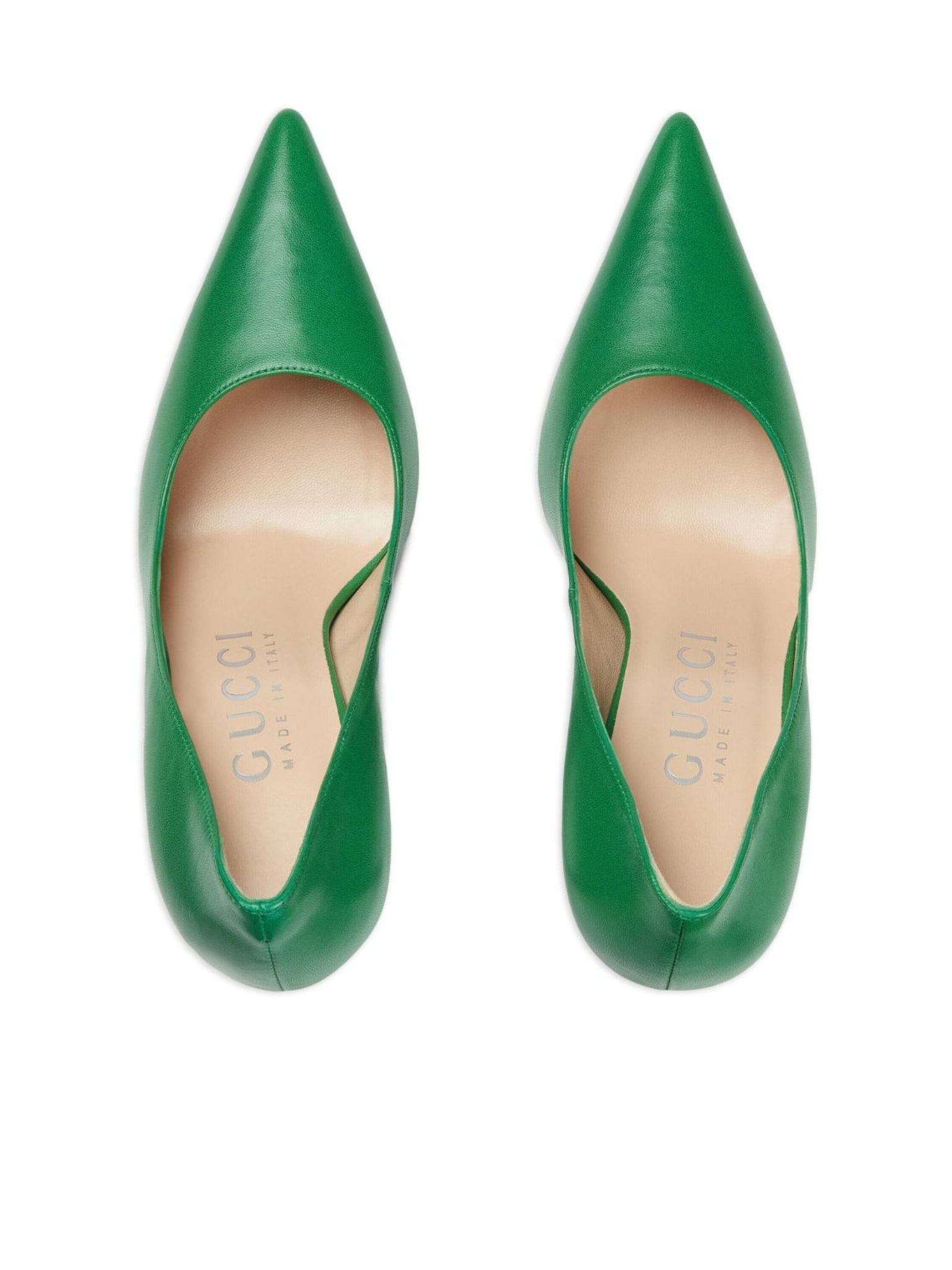 Gucci Pointed-toe 105mm Green Leather Pumps | Runway Catalog