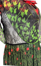 Gucci Poppy Field fil coupé silk cape dress with floral print