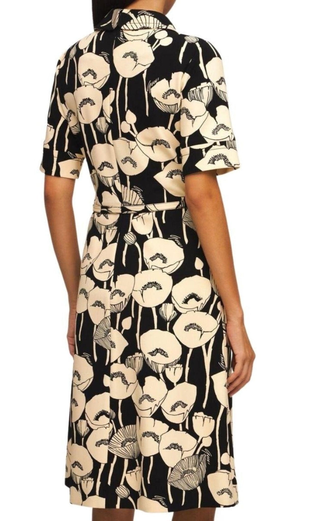 Gucci Poppy Flowers Print Jersey Dress