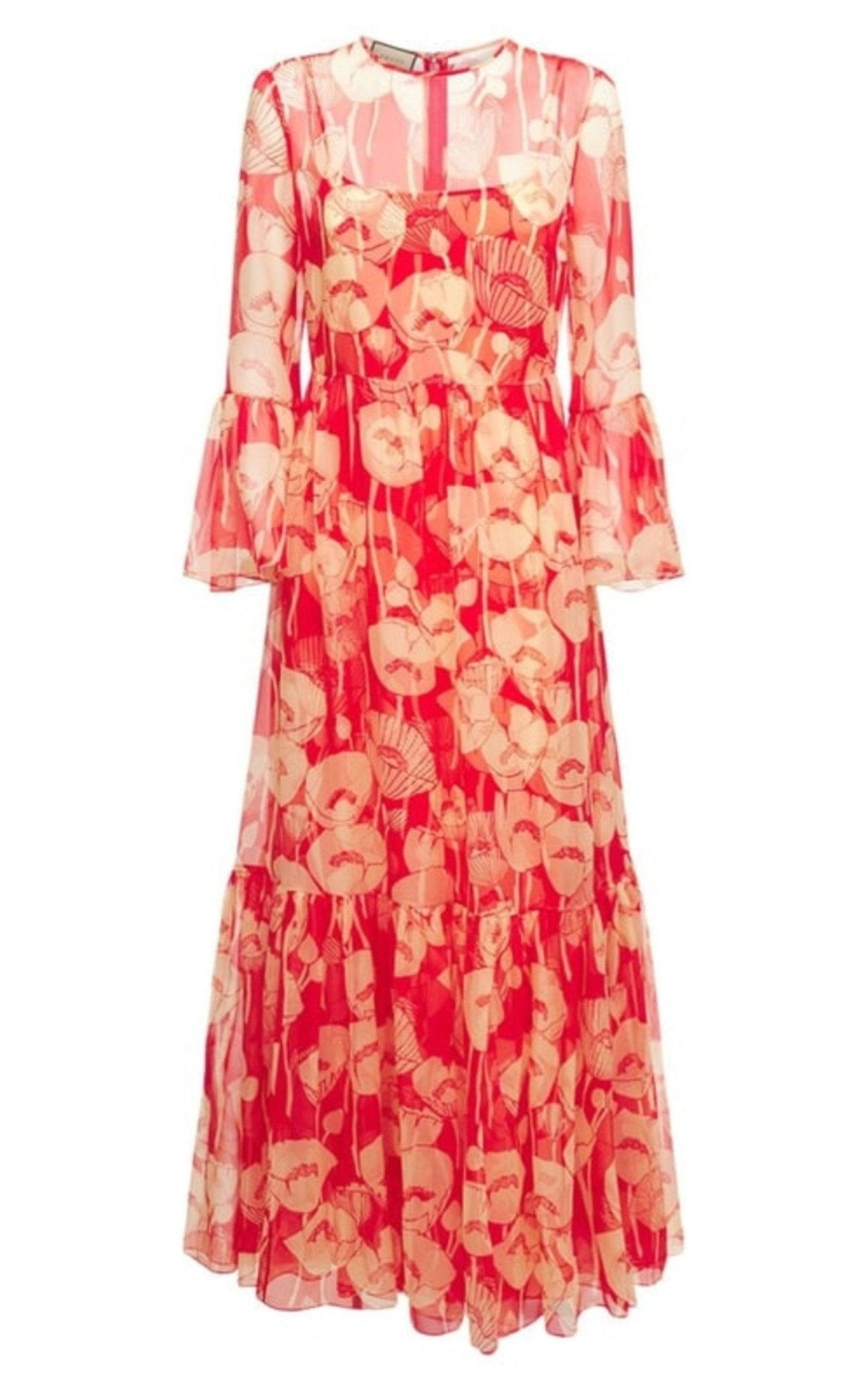 Gucci Poppy Silk Organza Maxi Dress - Runway Catalog