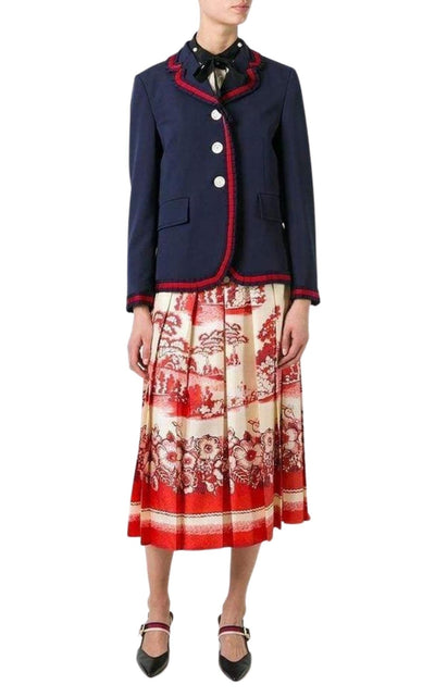 Gucci Porcelain Garden Print Midi Skirt - Runway Catalog