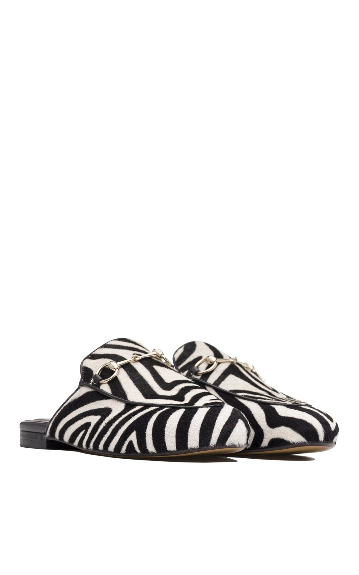 Gucci Princetown Zebra-Print Calf Hair Horsebit Mules - Runway Catalog