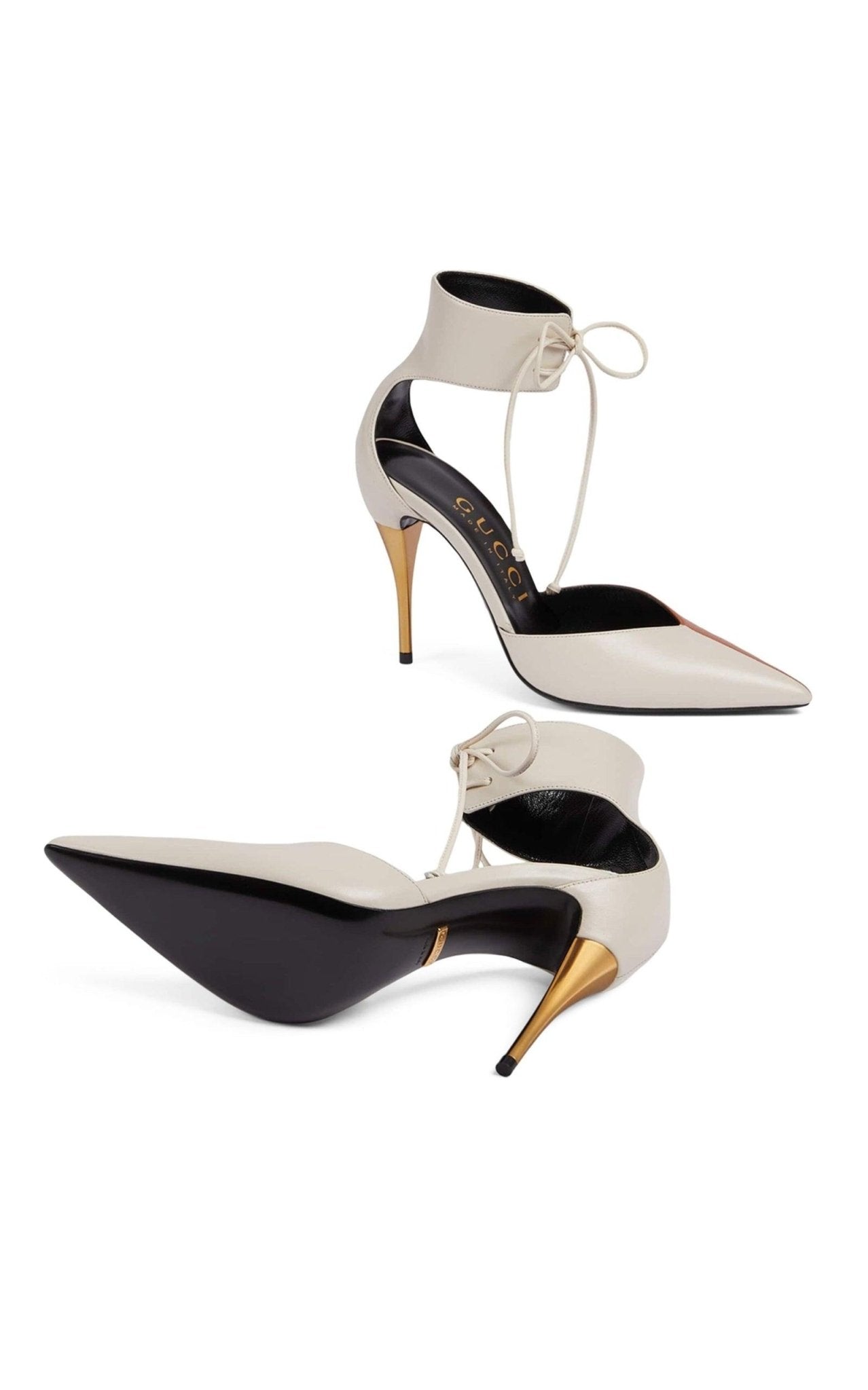 Gucci Priscilla Glossed-Leather Pumps Bi-color - Runway Catalog