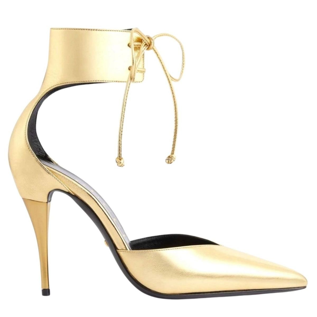Gucci Priscilla Glossed-Leather Pumps in Gold – Runway Catalog