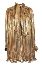 Gucci Pussy - bow Silk - blend Lamé Mini Dress - Runway Catalog