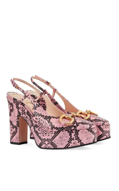 Gucci Python Snakeskin - Print Platform Pumps - Runway Catalog