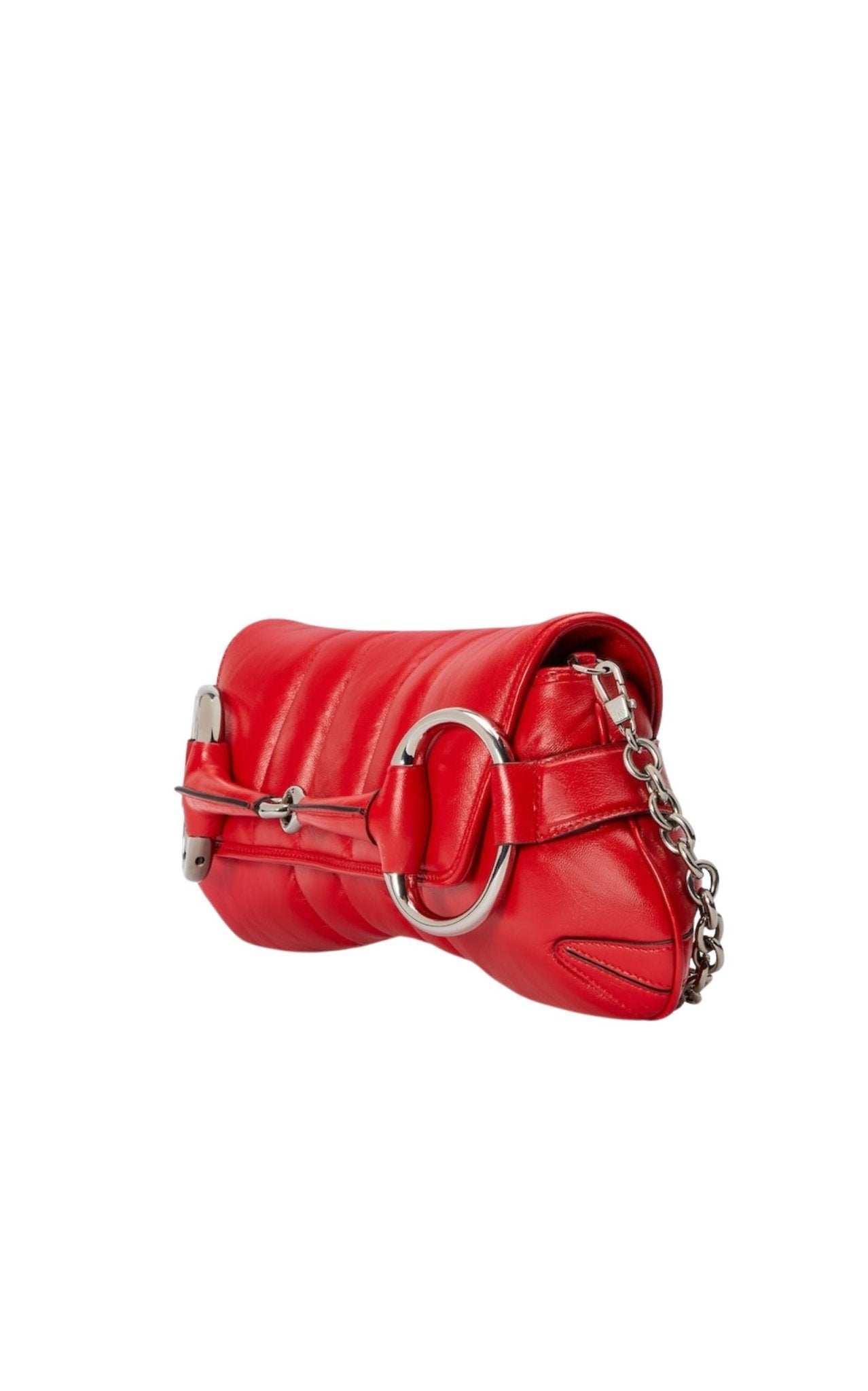 Gucci Red Horsebit Chain Medium Shoulder Bag - Runway Catalog