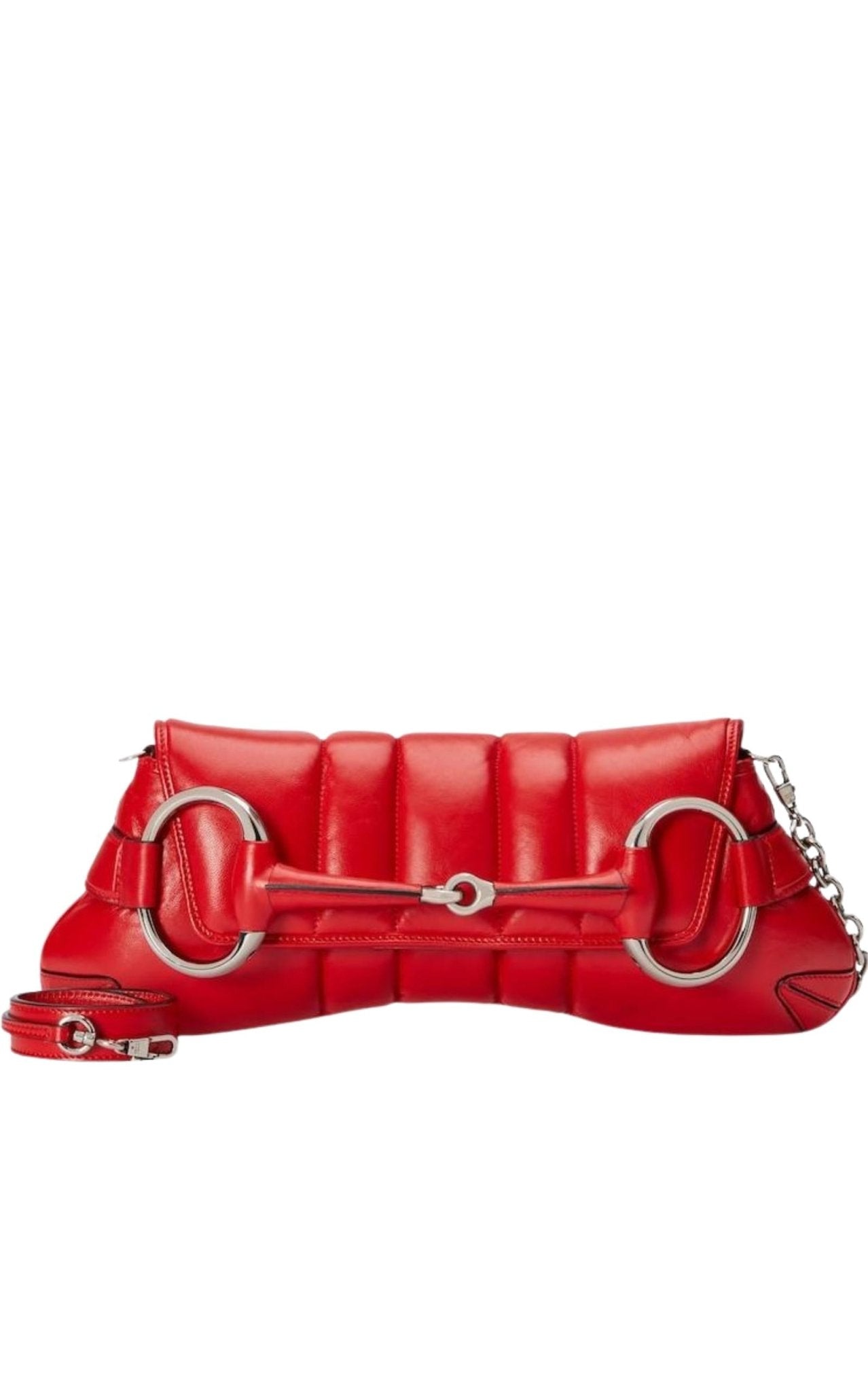 Gucci Red Horsebit Chain Medium Shoulder Bag - Runway Catalog