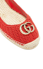 Gucci Red Lilibeth GG Faux Pearl - embellished Espadrilles - Runway Catalog