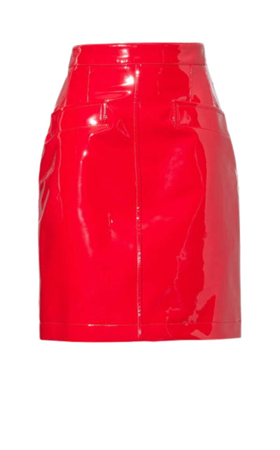 Gucci Red Vinyl Midi Skirt Mid - Waist - Runway Catalog