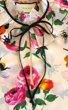 Gucci Rose Print Ivory Silk Shirt - Runway Catalog