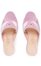 Gucci Rose Satin Double G 95mm Sandals - Runway Catalog