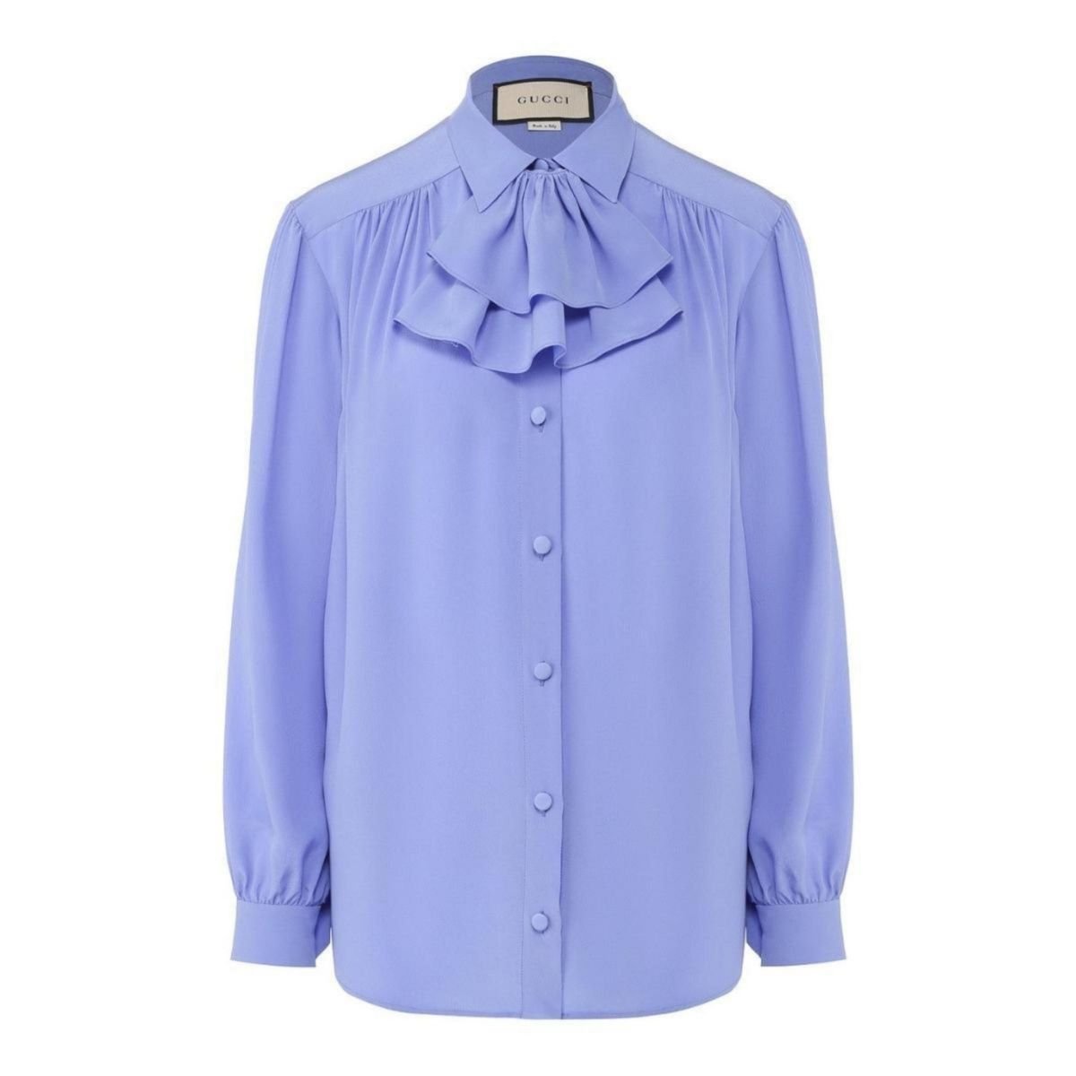 【美品】Gucci ruffled printed silk blouse Gucci Spring 1999 Tom Ford Iconic Runway Pink Floral Silk Ruffle
