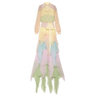 Gucci Ruffled Silk Gown Embellished with Pearls & Rhinestones - Runway Catalog