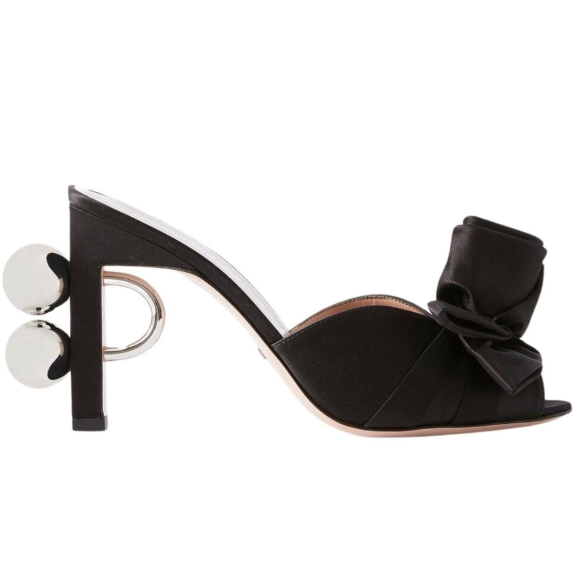 Gucci Shawana Satin Flower Mules in Black