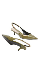 Gucci Signoria Patent Leather Slingback Pumps in green