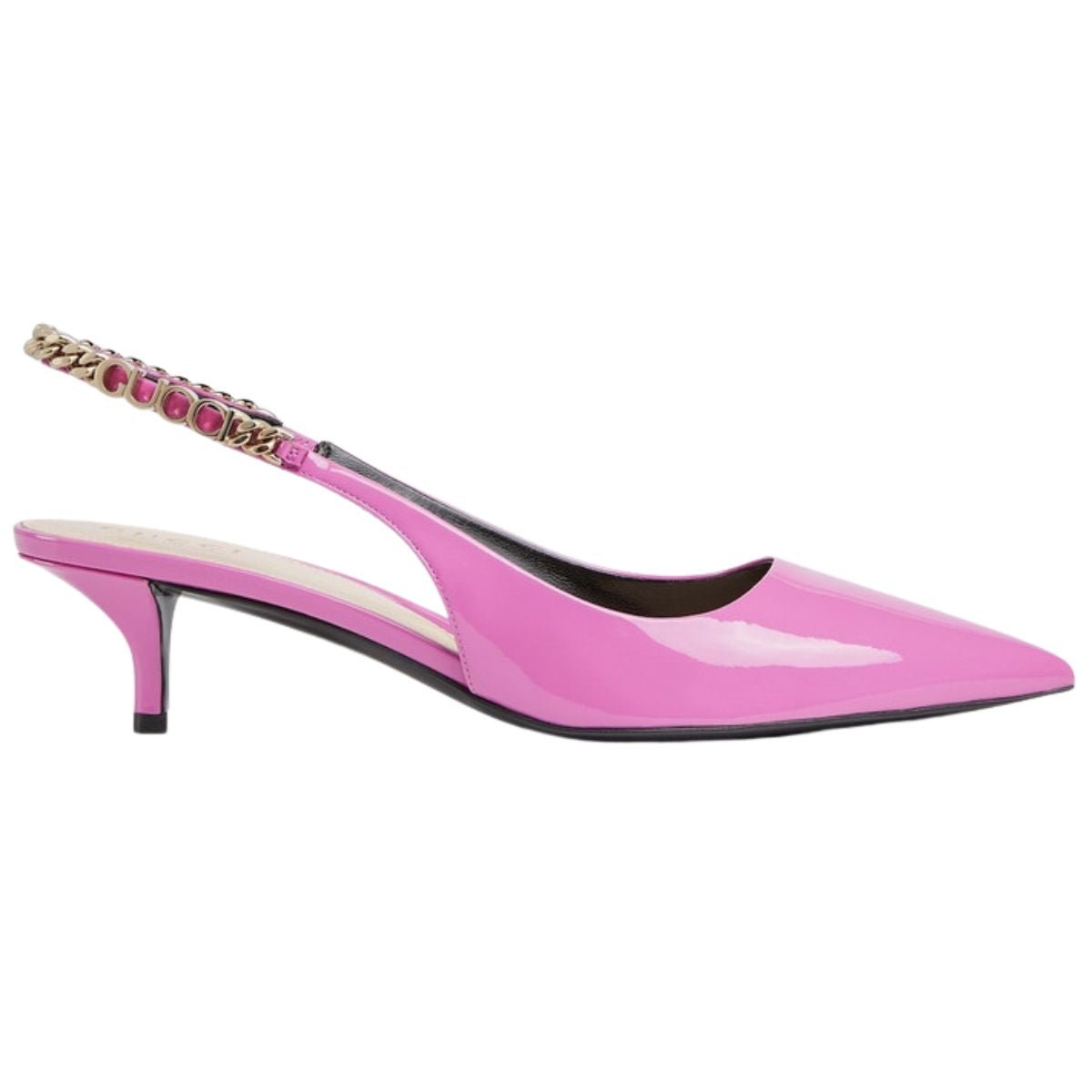 Gucci Signoria Patent Leather Slingback Pumps in pink