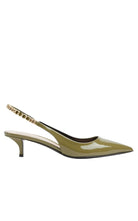 Gucci Signoria Patent Leather Slingback Pumps in green