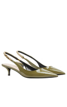 Gucci Signoria Patent Leather Slingback Pumps in green