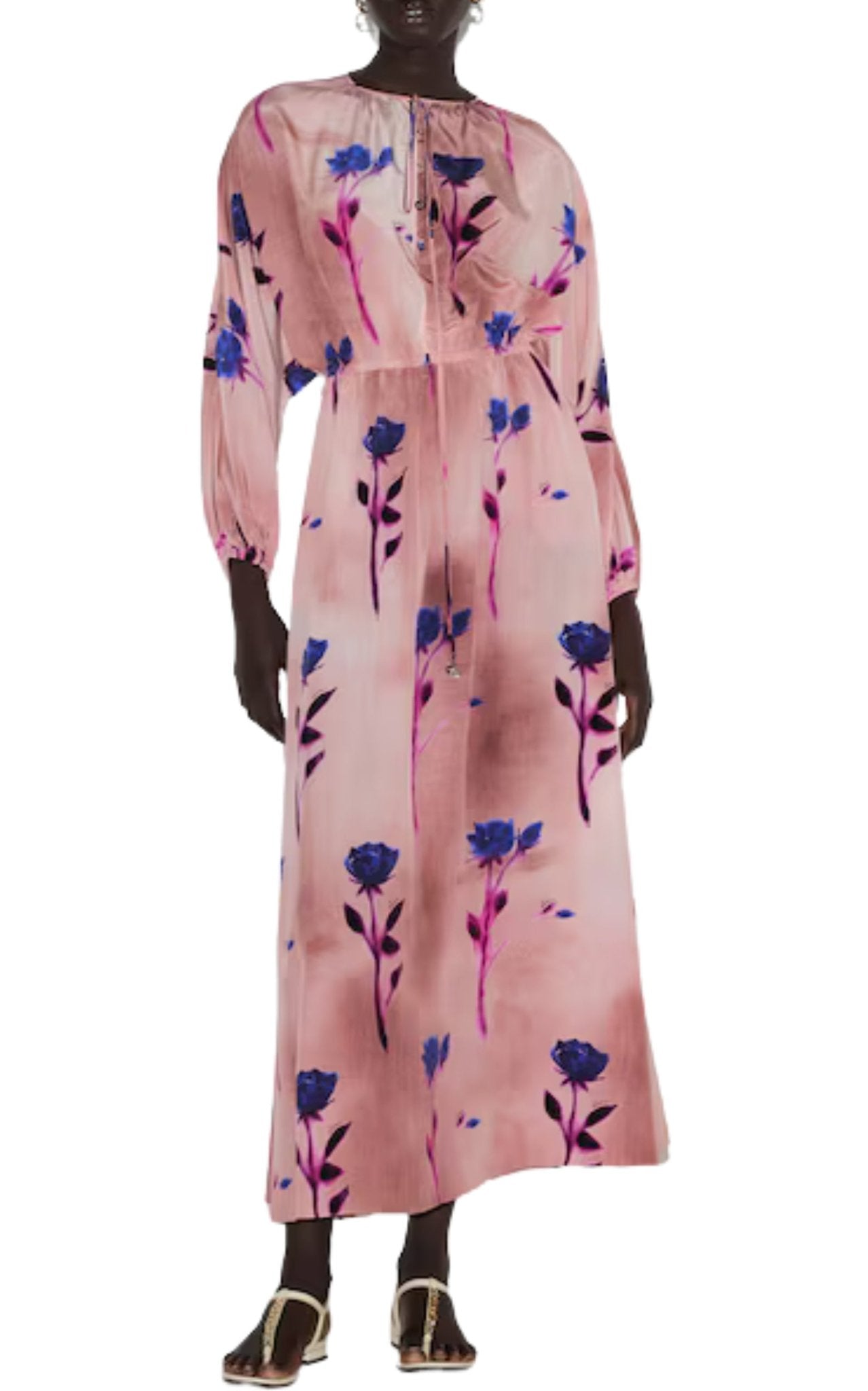 Gucci Floral Crepe de Chine Silk Dress