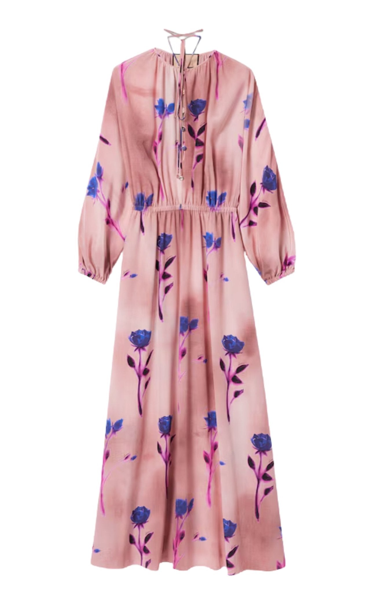 Crepe de Chine Floral Silk Dress