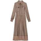 Gucci Silk Shirt Dress with Round G Logo Print - Runway Catalog