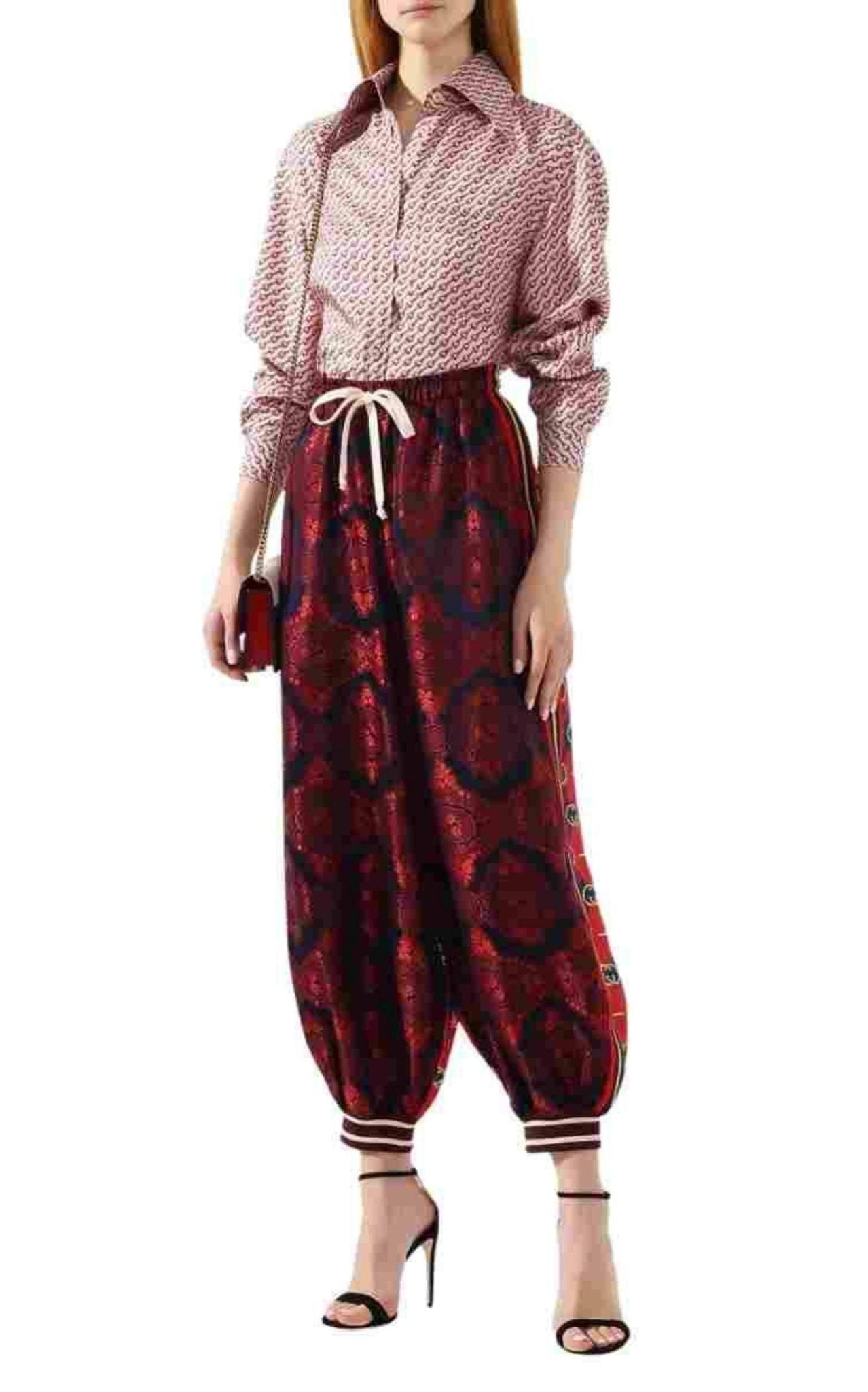 Gucci Silk Spice Blue Twill Trouser Jogger Pants - Runway Catalog