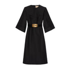Gucci Soft Wool Silk Midi Dress with Leather G Belt - Runway Catalog