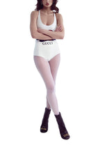 Gucci ivory sparkling jersey swimsuit with Interlocking G 1921 print