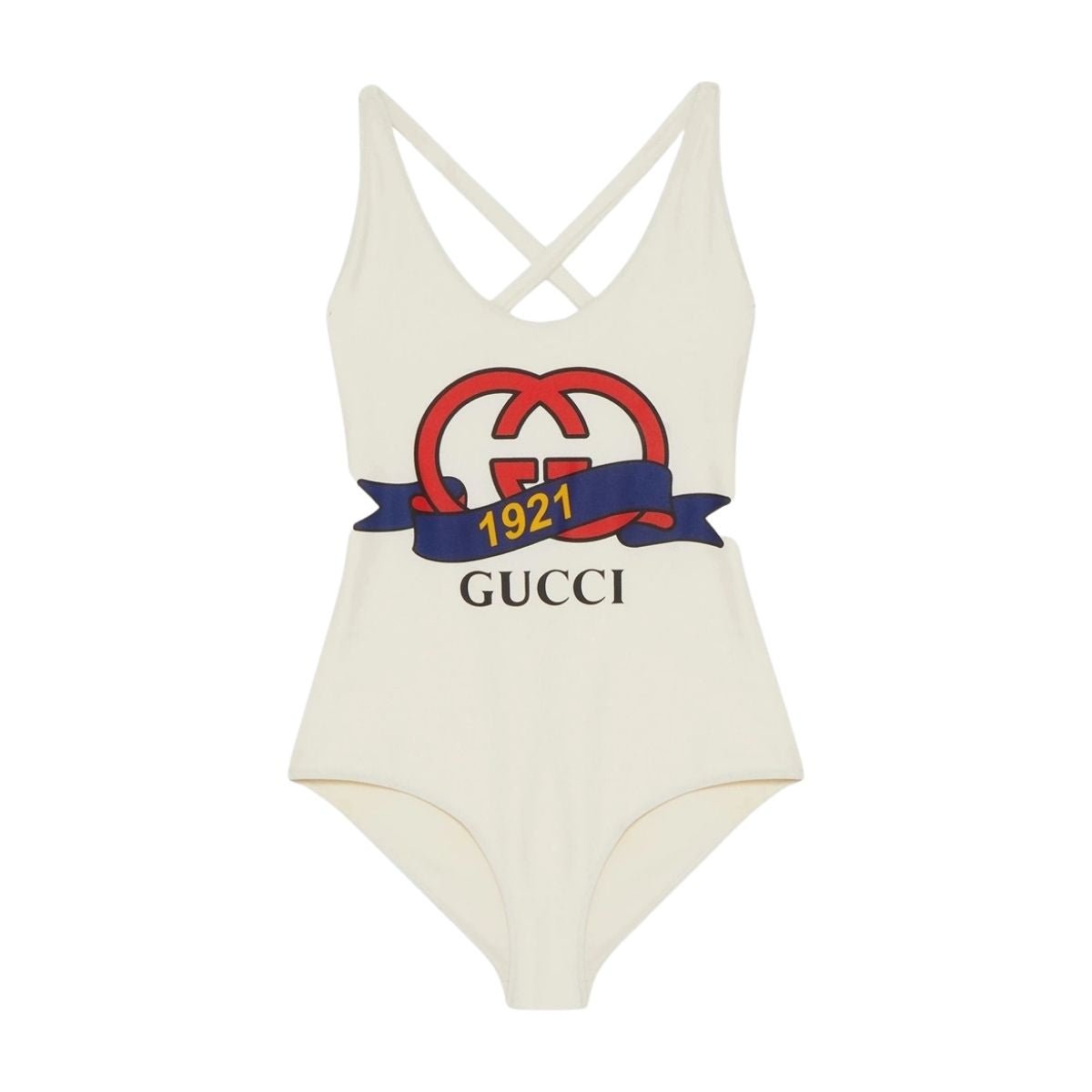 GUCCI テニスモチーフ ワンピース 80 Gucci Ivory Crystal-Embellished Halter Swimsuit | Express Shipping