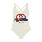 Gucci Sparkling Jersey Halter Swimsuit with Crystal Detail - Runway Catalog