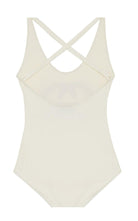 Gucci ivory sparkling jersey swimsuit with Interlocking G 1921 print