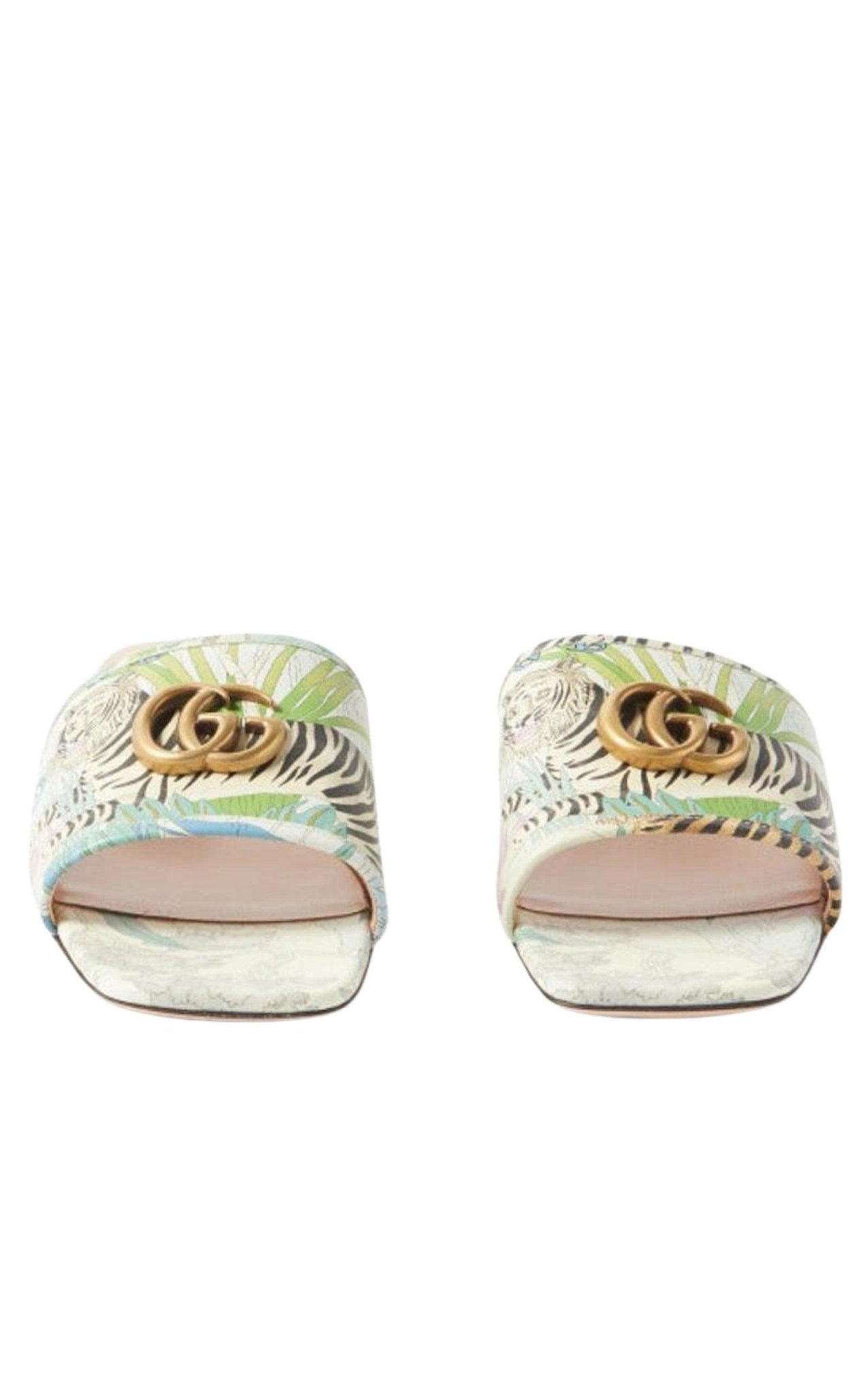Gucci Tiger - print Leather Slides - Runway Catalog
