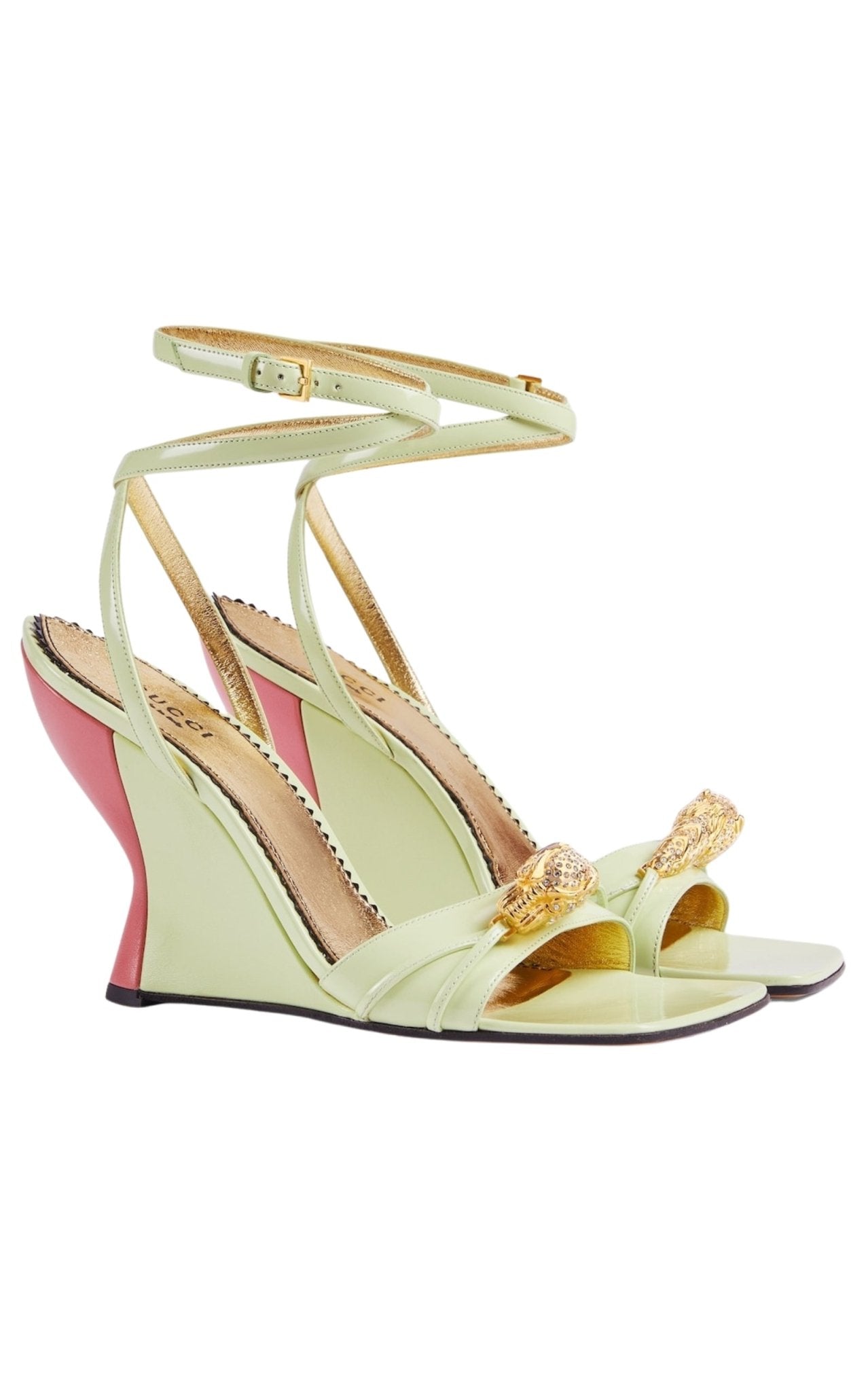 Gucci Two - Toned Dora Wedge Sandals - Runway Catalog