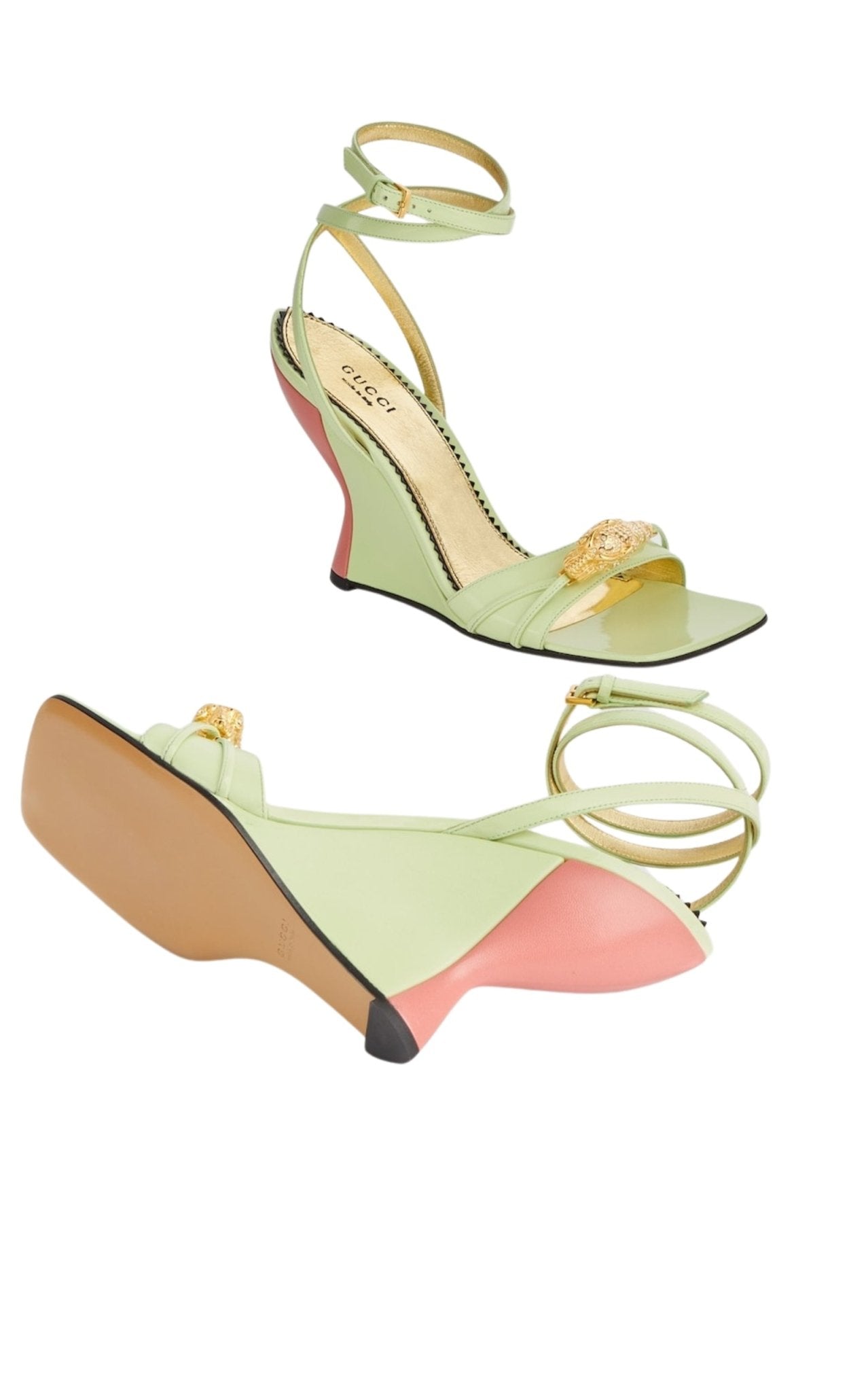 Gucci Two - Toned Dora Wedge Sandals - Runway Catalog