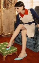 Gucci Unia Aqua Cherry Leather Slingback - Runway Catalog