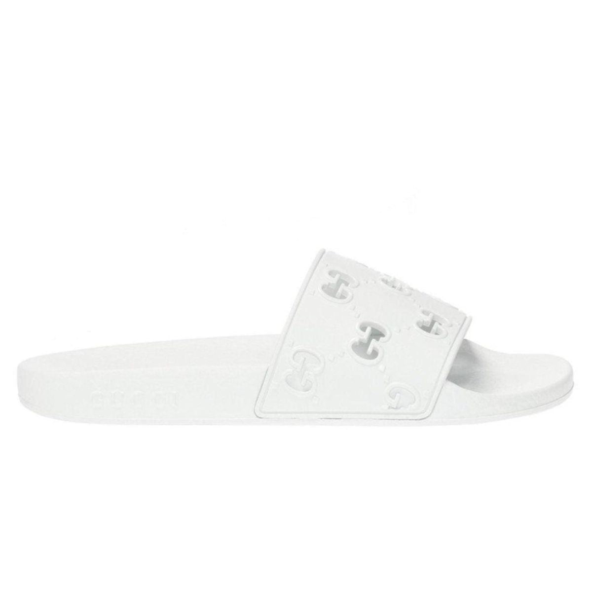 Gucci White GG Slide Sandal - Runway Catalog