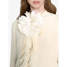 Gucci White Silk Flower Brooch - Runway Catalog