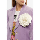 Gucci White Silk Flower Brooch - Runway Catalog