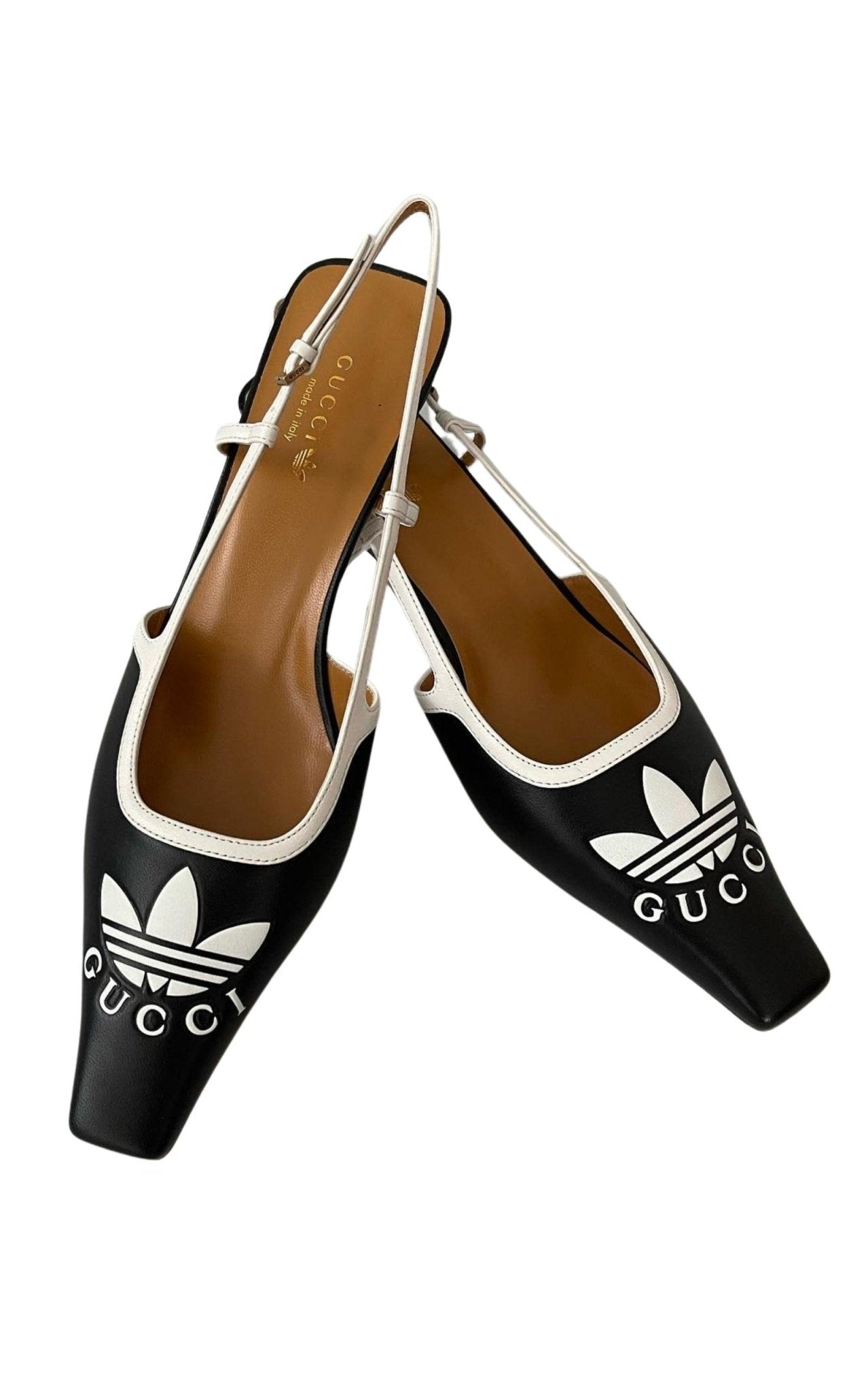 Gucci パンプス Gucci x Adidas Trefoil Leather Slingback Pumps