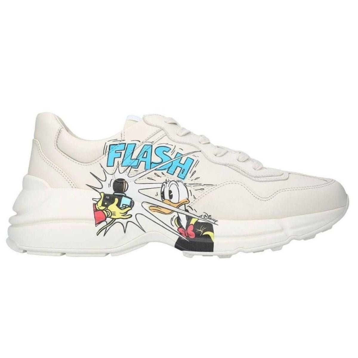 Gucci X Disney Donald Duck Rhyton Leather Sneaker Shoes - Runway Catalog